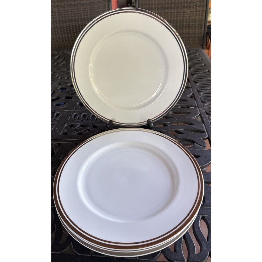 Pure Platinum DINNER PLATES BY ROYAL DOULTON (Set of 4)  Made in England 10.25"
